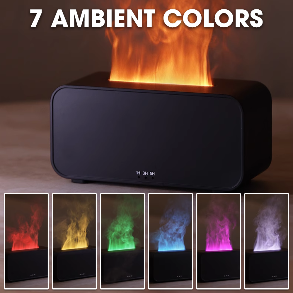 Essential Oil Flame Diffuser & Humidifier – 3-in-1 Scent, Mist, Glow
