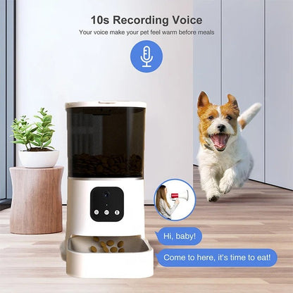 Smart WiFi Cat Feeder with Camera & Audio – 6L